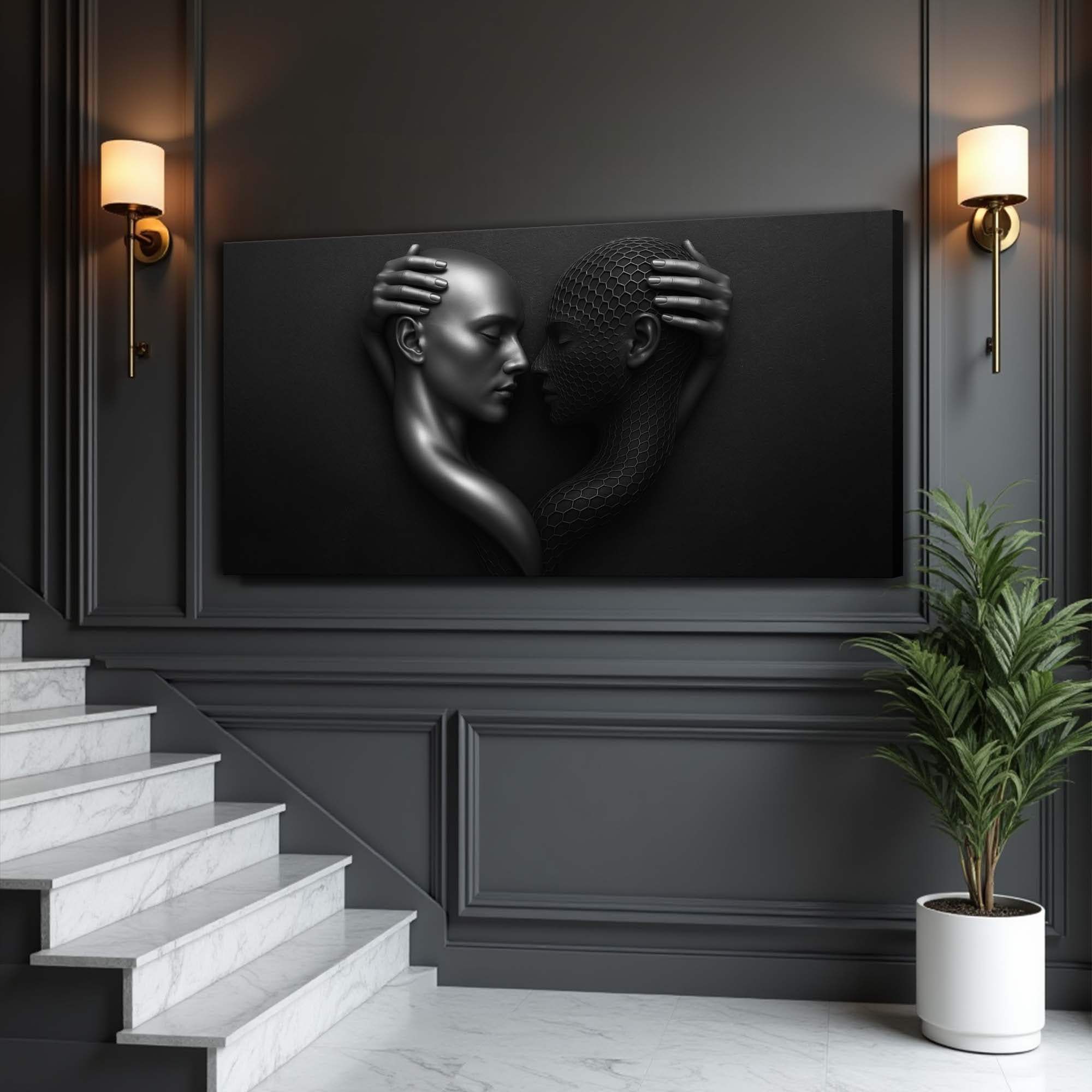Eternal Love Figure Abstract Wall Art III - Tailored Canvases - Flyclothing LLC
