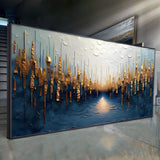 Golden Forest Reflection Abstract Wall Art - Tailored Canvases - Flyclothing LLC