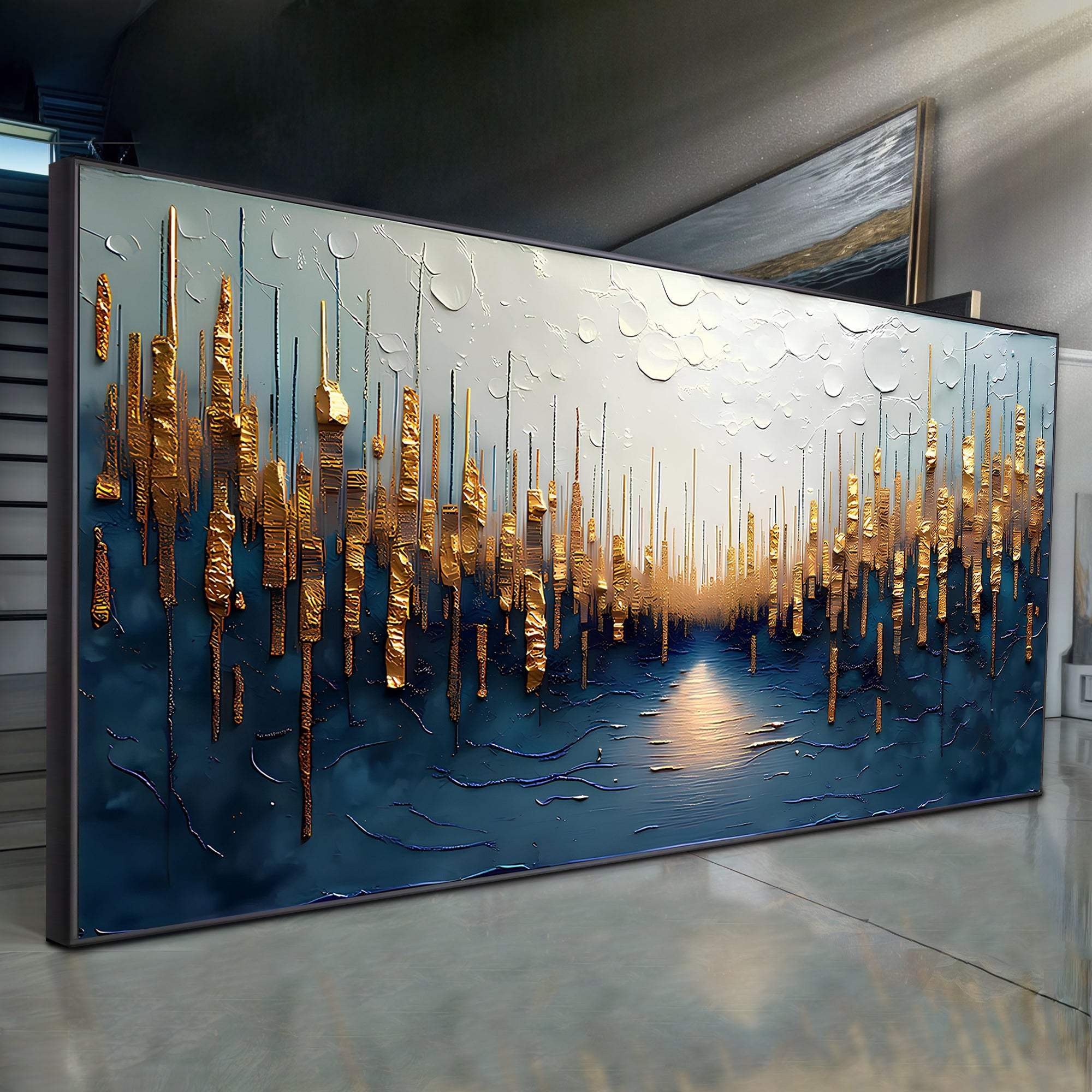 Golden Forest Reflection Abstract Wall Art - Tailored Canvases - Flyclothing LLC