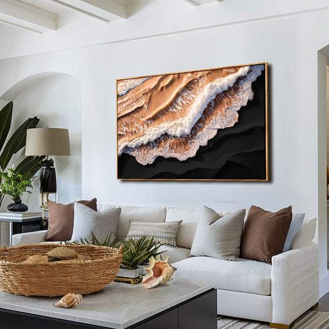 Amber Ocean Waves Wall Art - Tailored Canvases - Flyclothing LLC