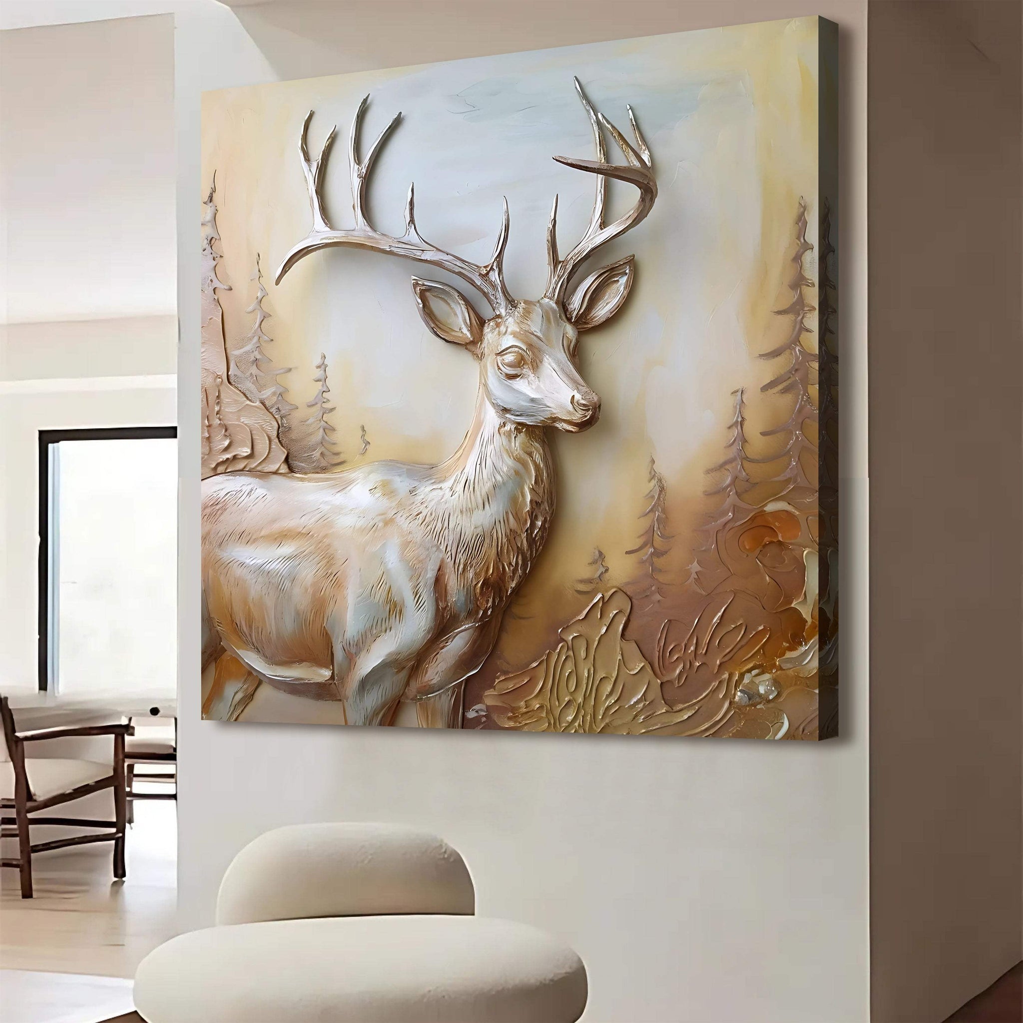 3D Deer Wall Art - Tailored Canvases - Flyclothing LLC