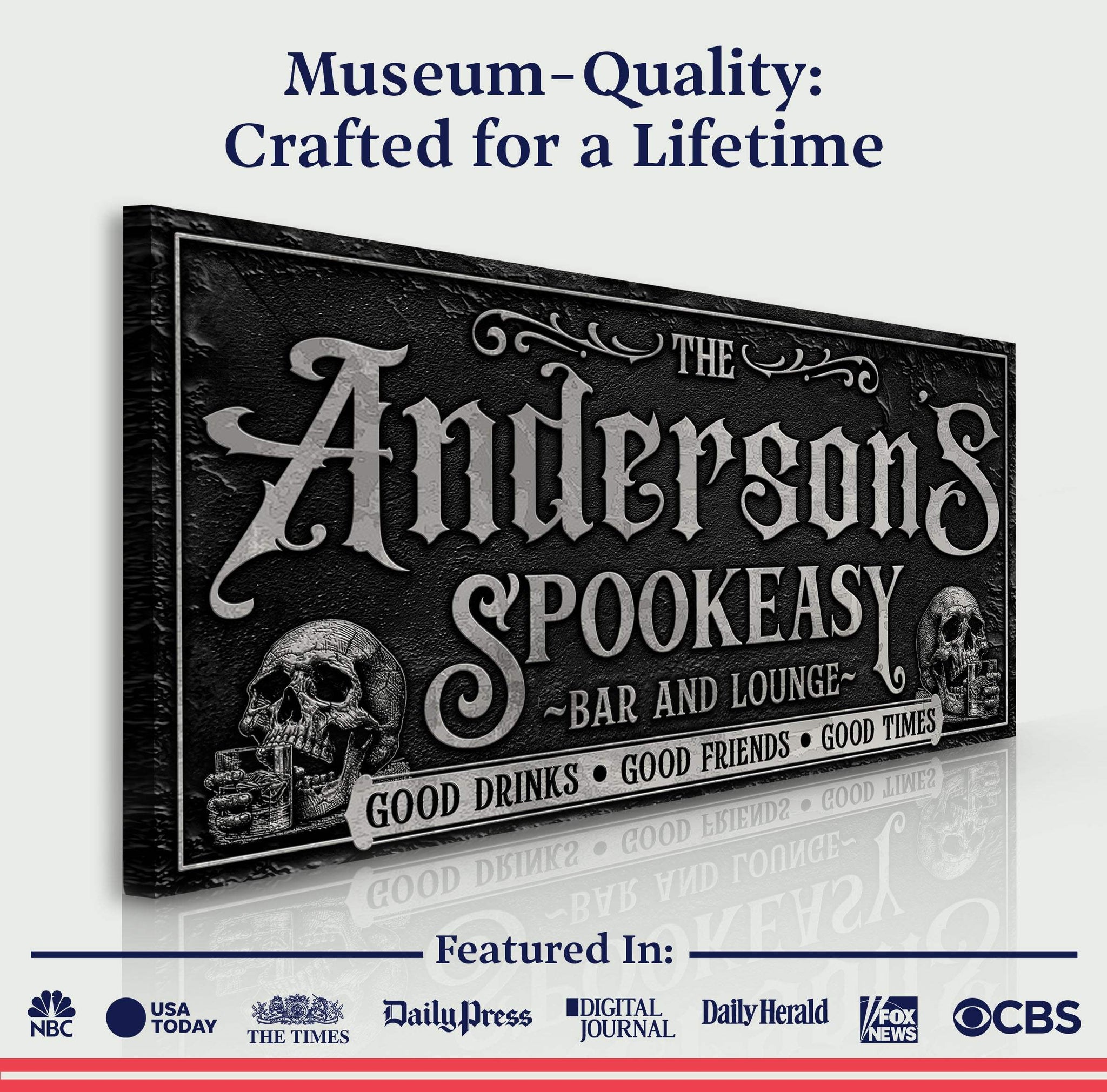 Personalized Spookeasy Bar Sign II - Tailored Canvases - Flyclothing LLC