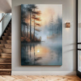 Misty Lake Wall Art - Tailored Canvases - Flyclothing LLC