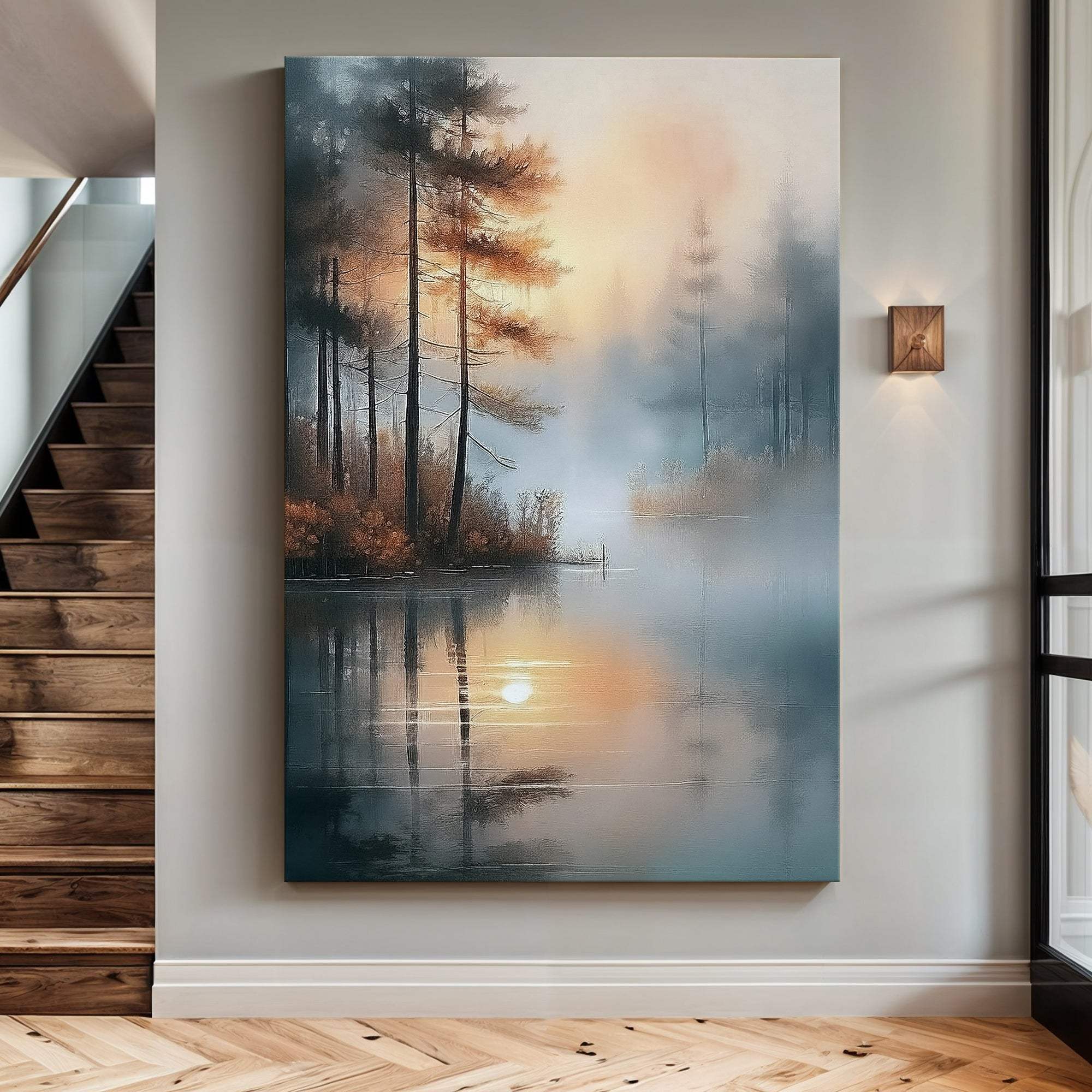 Misty Lake Wall Art - Tailored Canvases - Flyclothing LLC