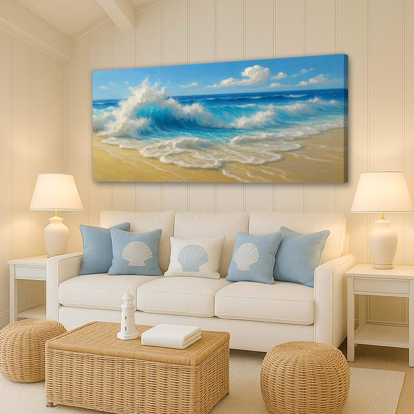 Serene Ocean Wave Coastal Wall Art V - Tailored Canvases - Flyclothing LLC