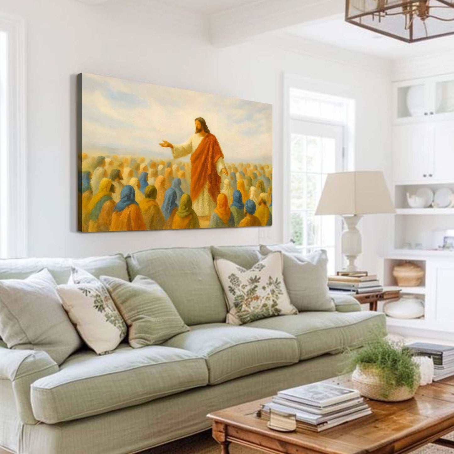 Jesus Speaking To Crowd Faith Wall Art II - Tailored Canvases - Flyclothing LLC