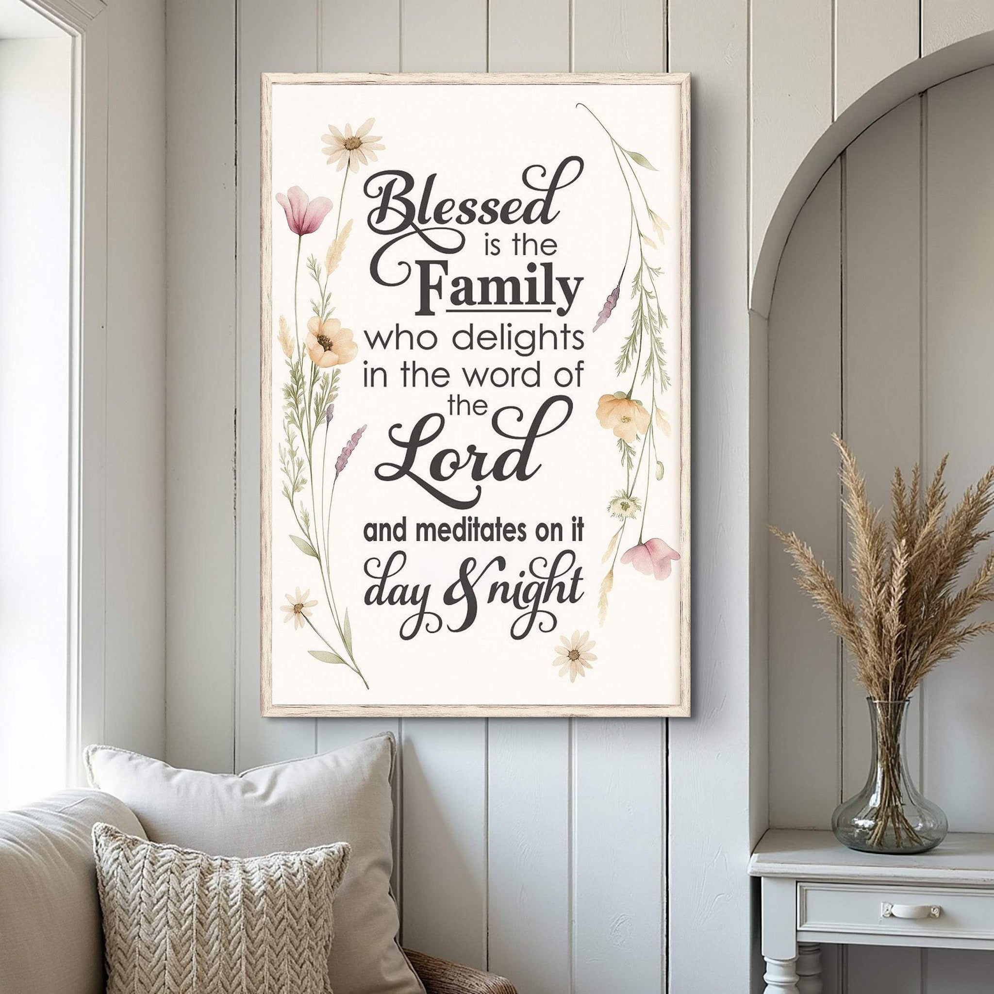 Blessed Is The Family Faith Sign - Tailored Canvases - Flyclothing LLC