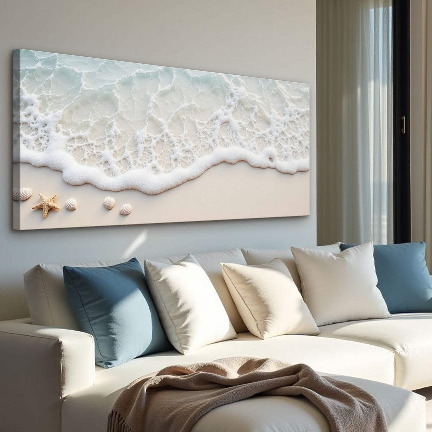 Serene Ocean Wave Coastal Wall Art X - Tailored Canvases - Flyclothing LLC