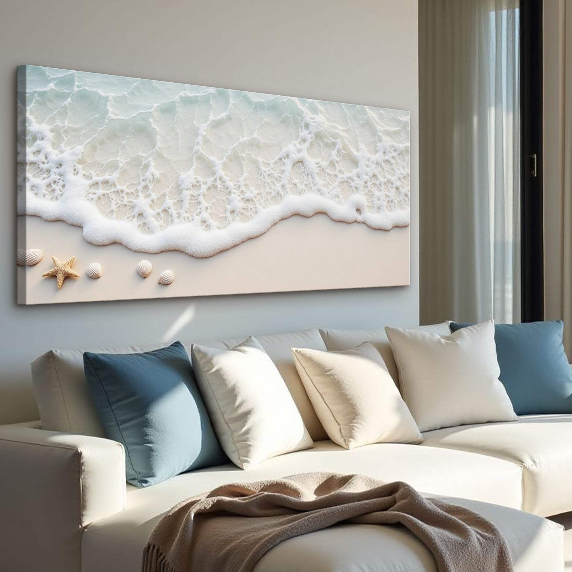 Serene Ocean Wave Coastal Wall Art X - Tailored Canvases - Flyclothing LLC