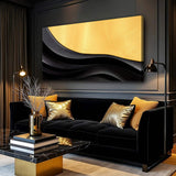 Black And Gold Minimalist Abstract VIII - Tailored Canvases - Flyclothing LLC