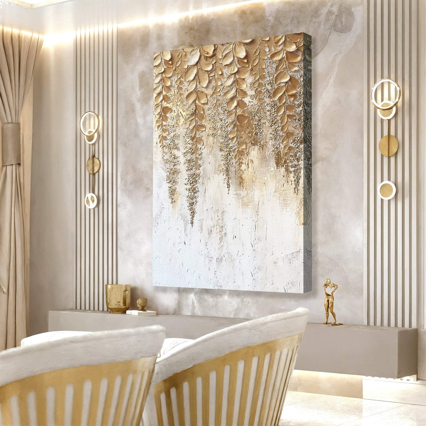 Golden Wisteria Wall Art - Tailored Canvases - Flyclothing LLC