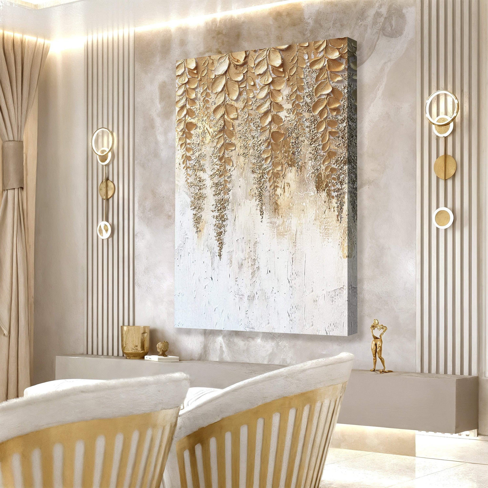 Golden Wisteria Wall Art - Tailored Canvases - Flyclothing LLC