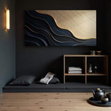 Black And Gold Minimalist Abstract VII - Tailored Canvases - Flyclothing LLC