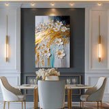 Abstract Gold Floral Wall Art - Tailored Canvases - Flyclothing LLC