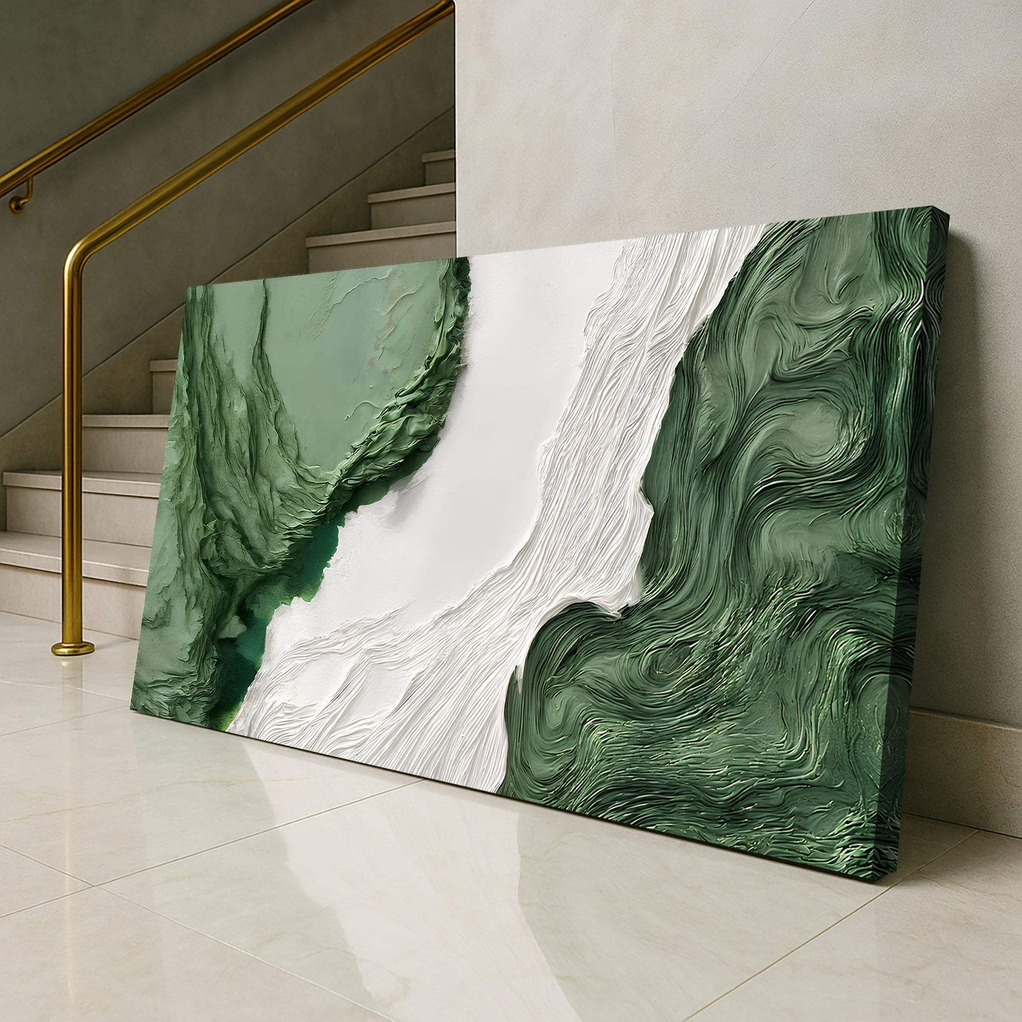 Green Rivers Abstract Wall Art V - Tailored Canvases - Flyclothing LLC