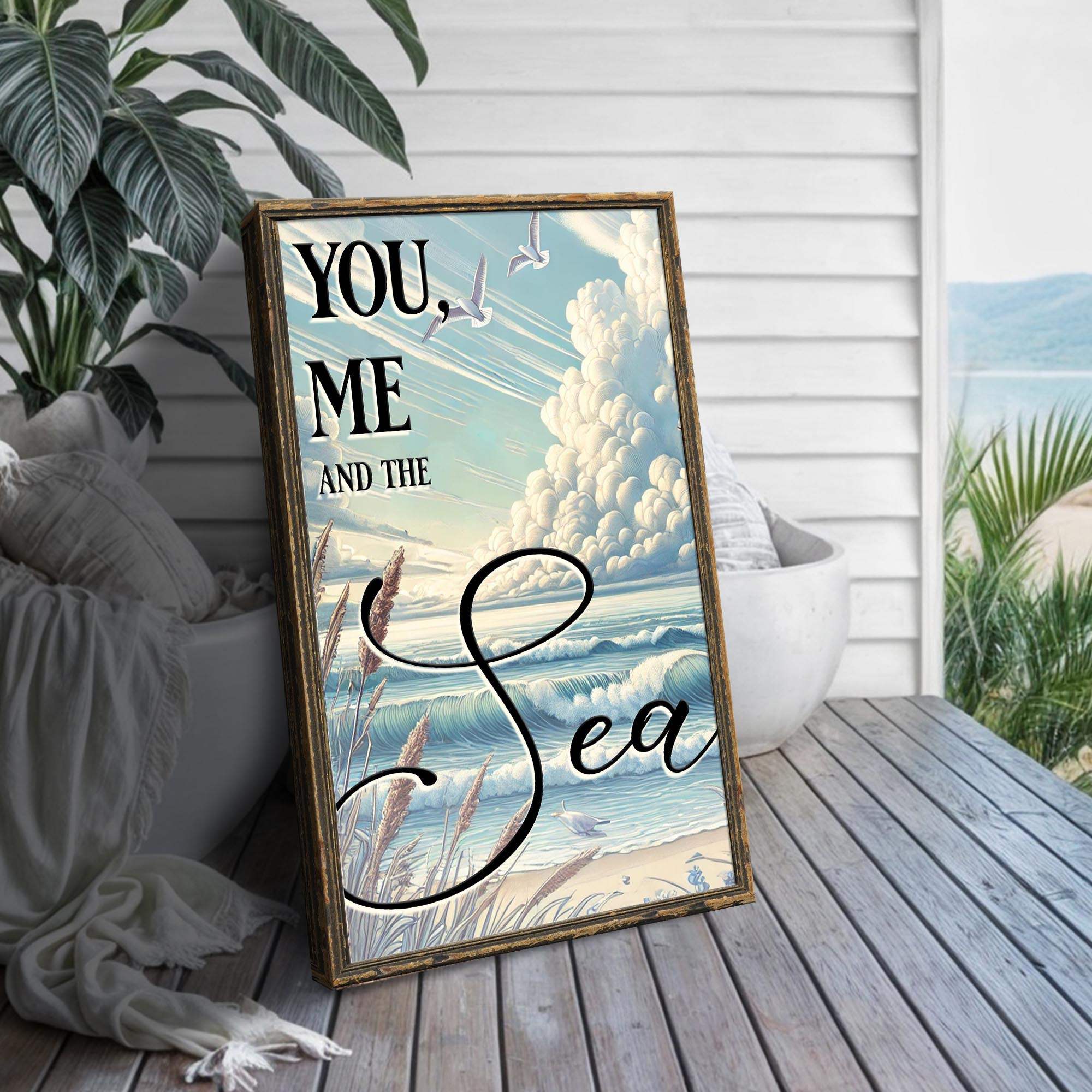 You Me and the Sea Coastal Sign III - Tailored Canvases - Flyclothing LLC