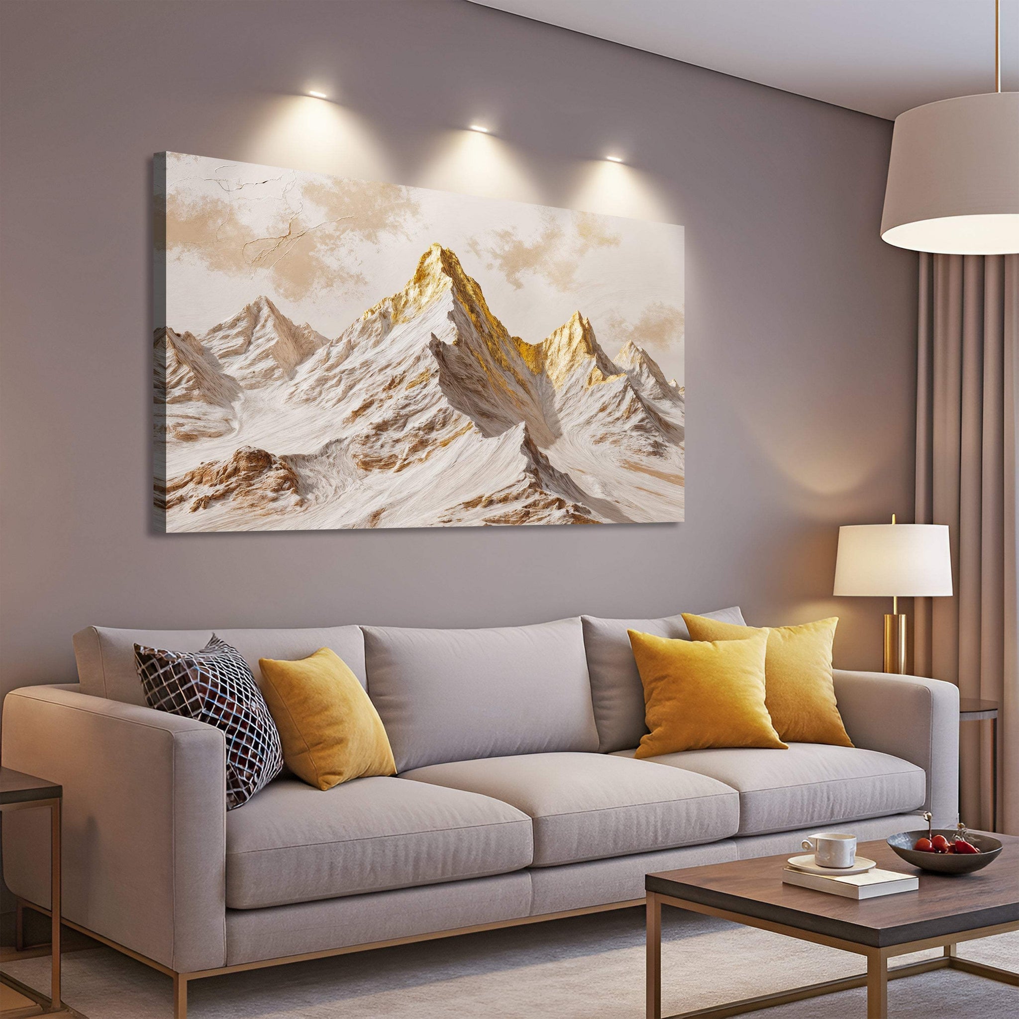 Golden Peaks Wall Art - Tailored Canvases - Flyclothing LLC