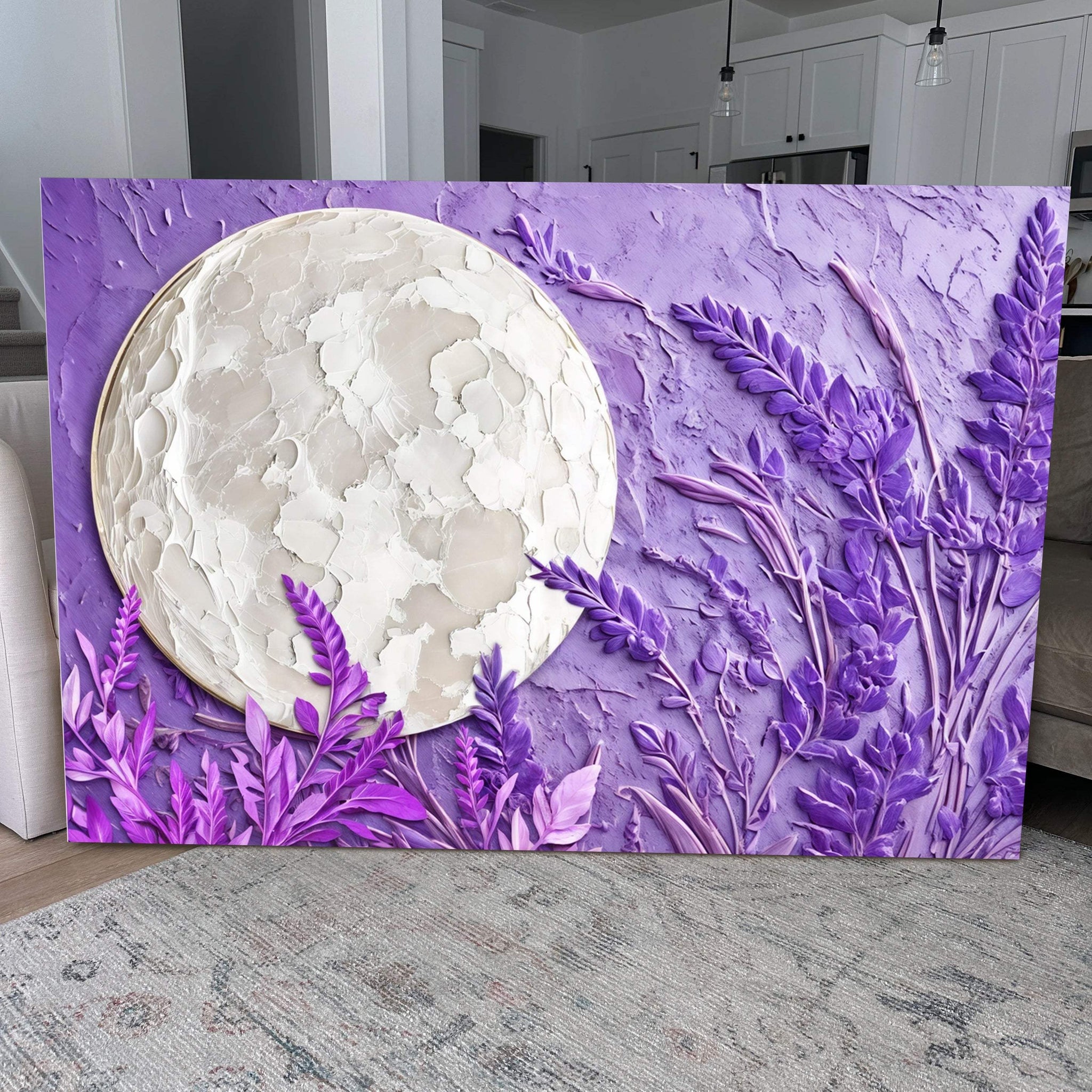 3D Lavander Moon Wall Art - Tailored Canvases - Flyclothing LLC