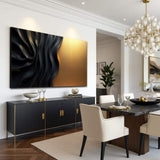 Black And Gold Minimalist Abstract XIII - Tailored Canvases - Flyclothing LLC