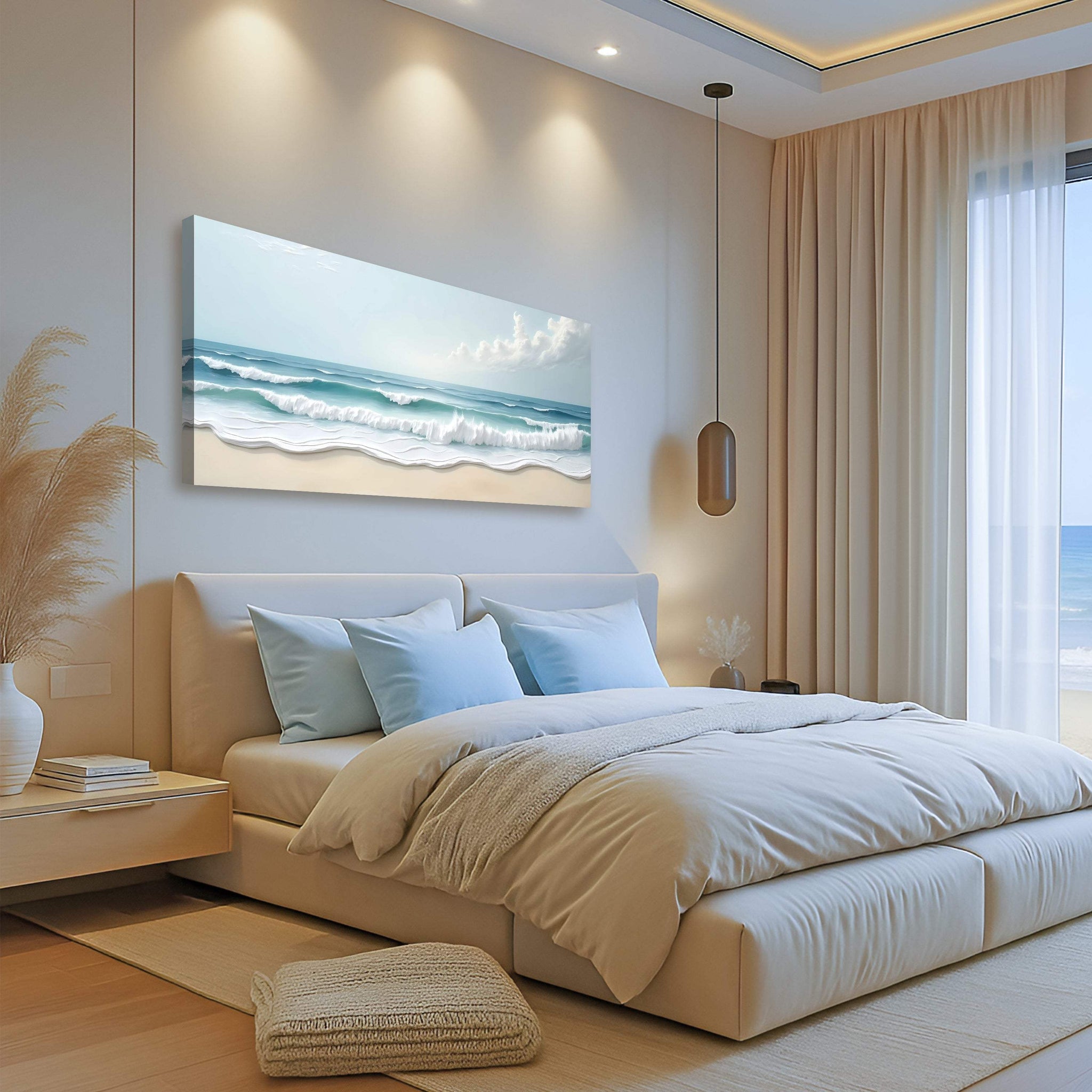 Serene Ocean Wave Coastal Wall Art XIV - Tailored Canvases - Flyclothing LLC