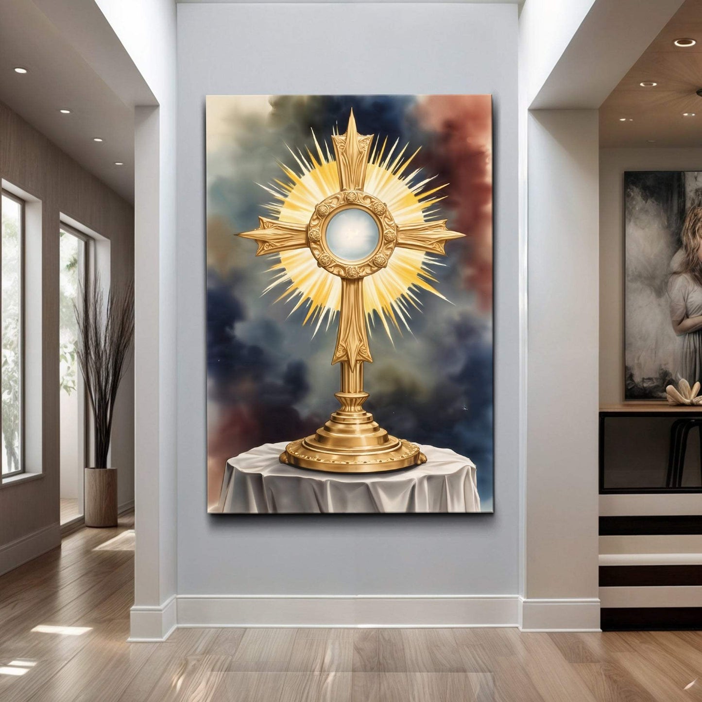 Holy Eucharist in Monstrance Faith Wall Art - Tailored Canvases - Flyclothing LLC