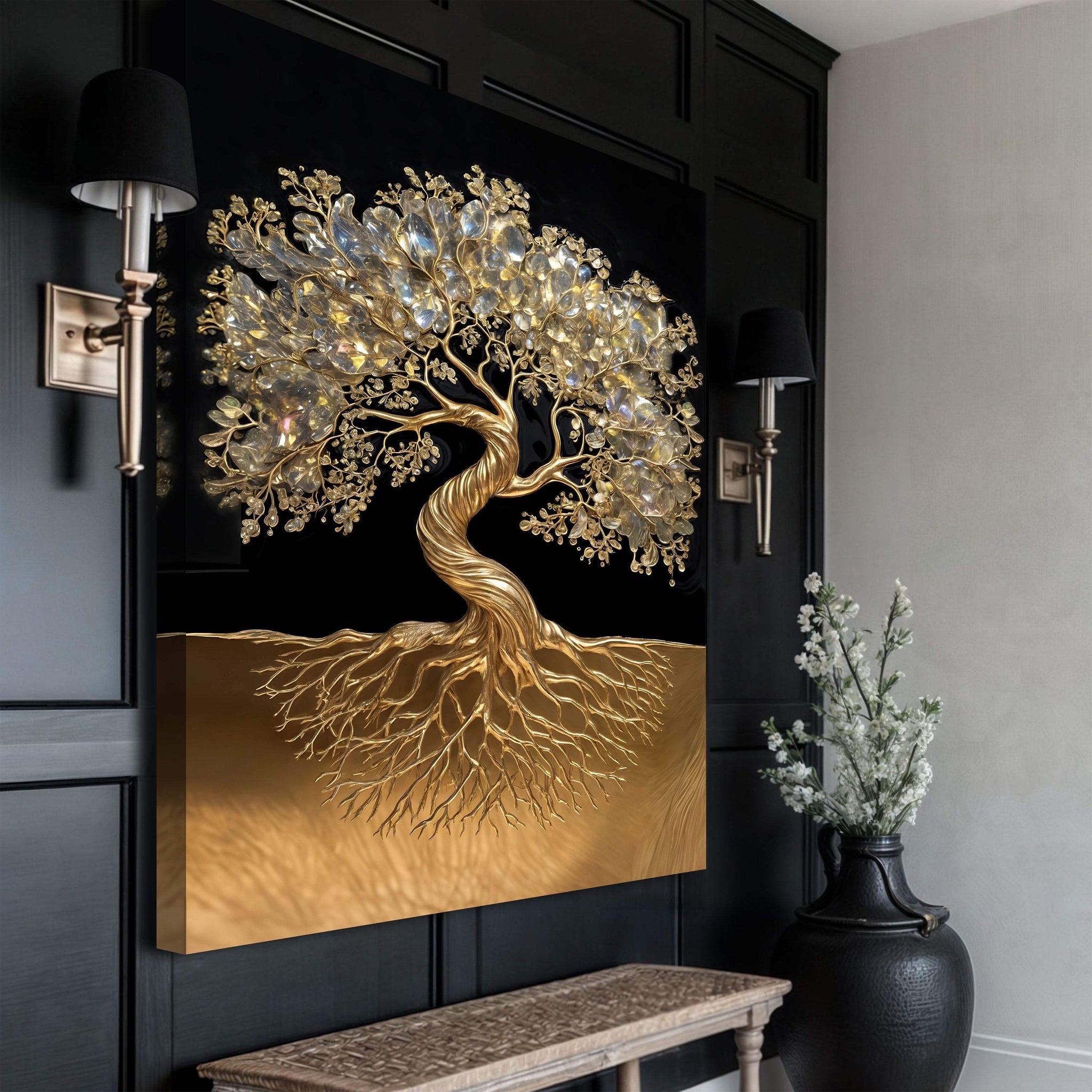 3D Minimalist Tree of Life Wall Art - Tailored Canvases - Flyclothing LLC