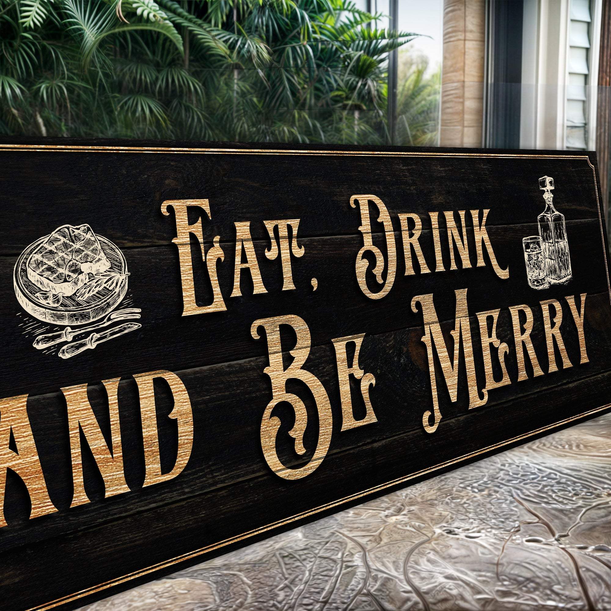 Eat, Drink And Be Merry Family Sign - Tailored Canvases - Flyclothing LLC
