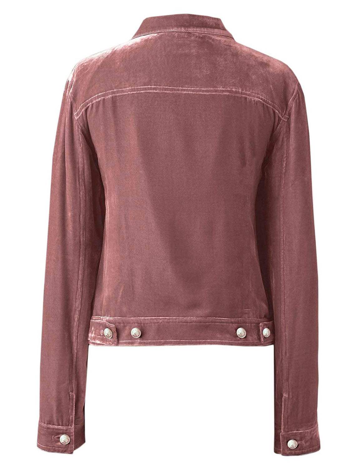 Button Up Long Sleeve Jacket with Chest Pockets - Trendsi - Flyclothing LLC