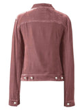 Button Up Long Sleeve Jacket with Chest Pockets - Trendsi