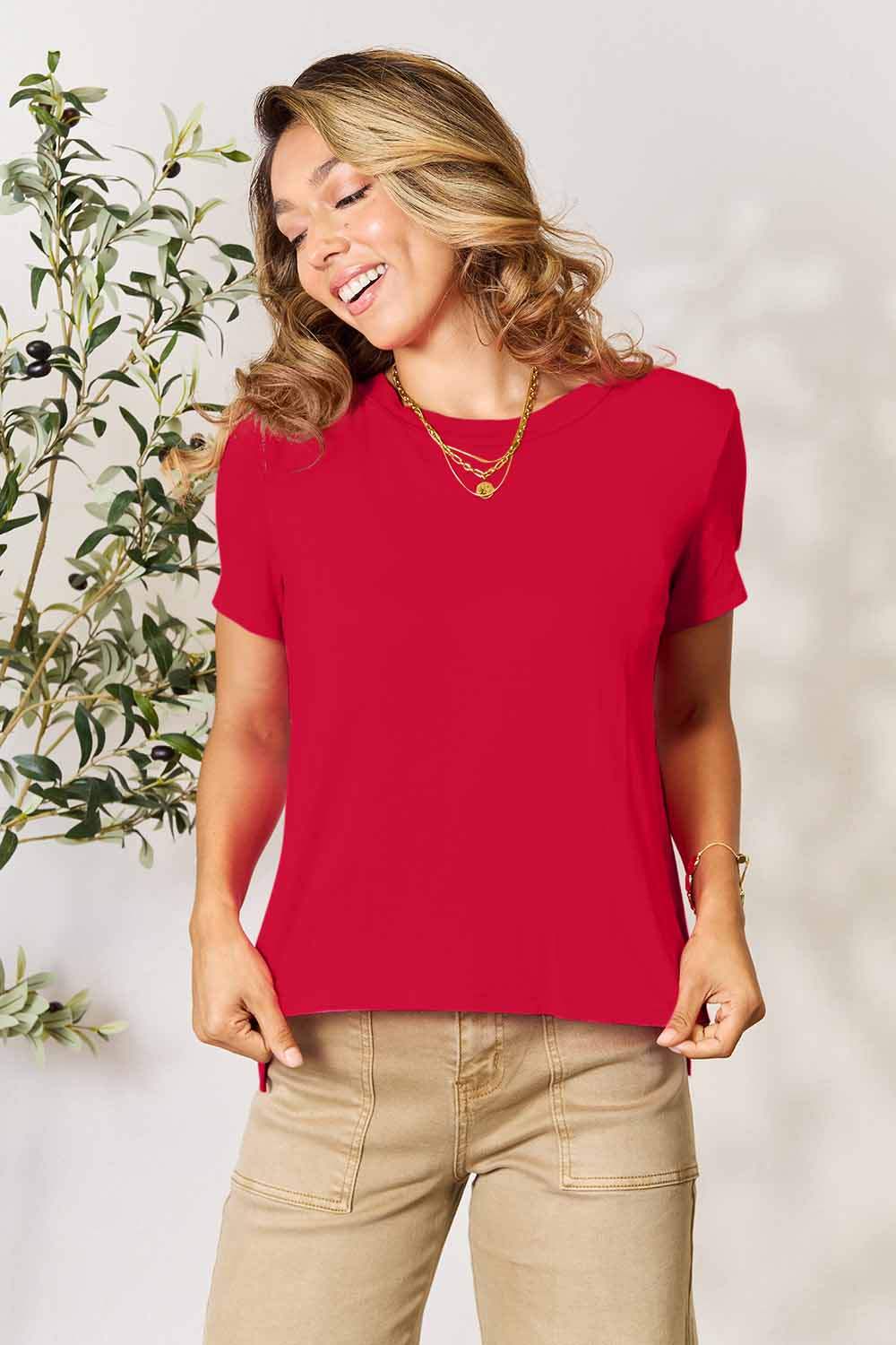 Basic Bae Full Size Round Neck Short Sleeve T-Shirt - ShopBasicbae - Flyclothing LLC