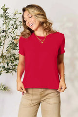 Basic Bae Full Size Round Neck Short Sleeve T-Shirt - Trendsi - Flyclothing LLC