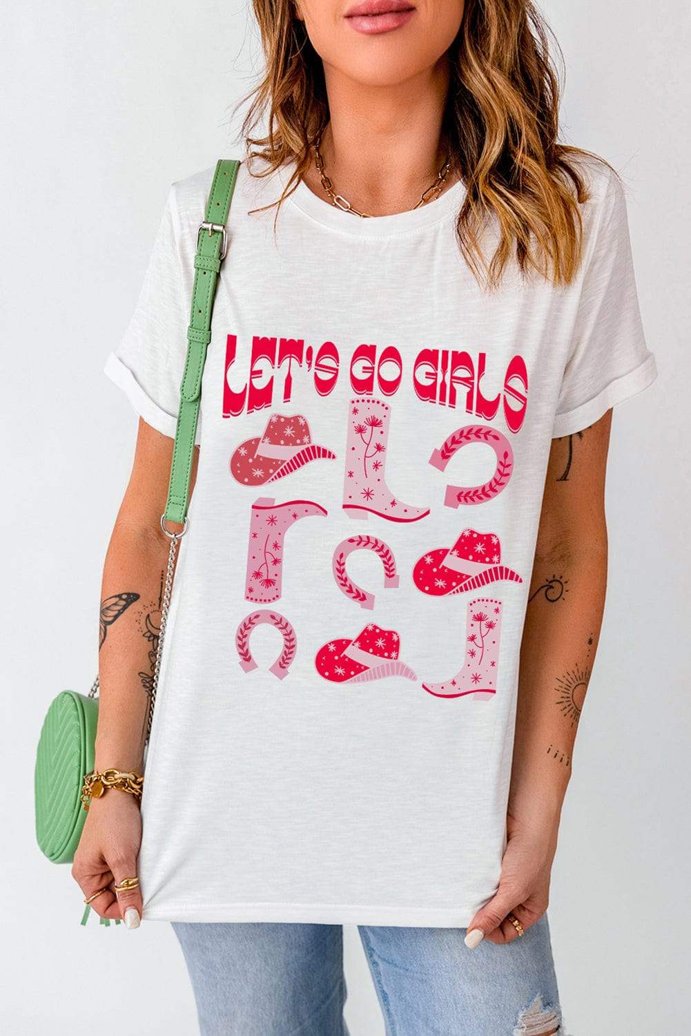 Graphic Round Neck Short Sleeve T-Shirt - Trendsi - Flyclothing LLC