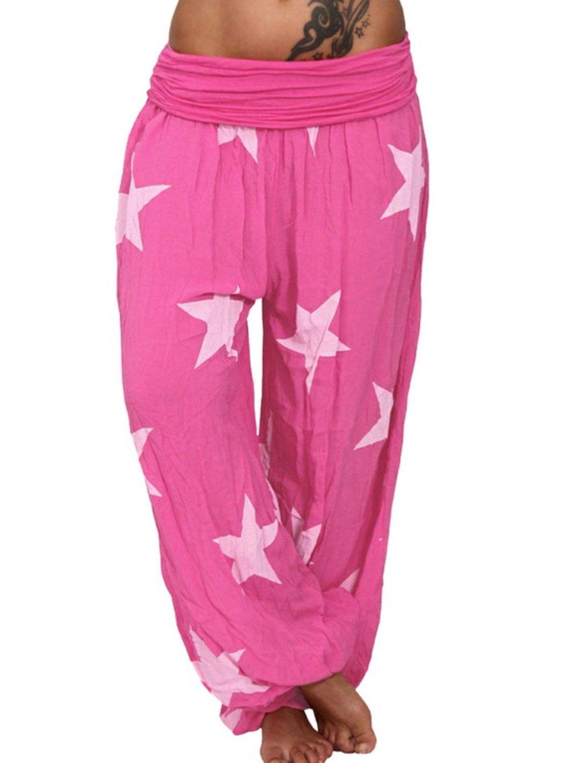 Ivy Lane Full Size Ruched High Waist Printed Pants - Trendsi - Flyclothing LLC