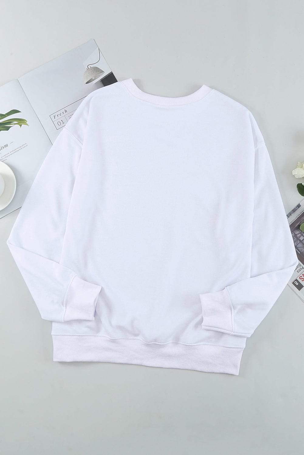 Leopard Round Neck Long Sleeve Sweatshirt - Trendsi - Flyclothing LLC