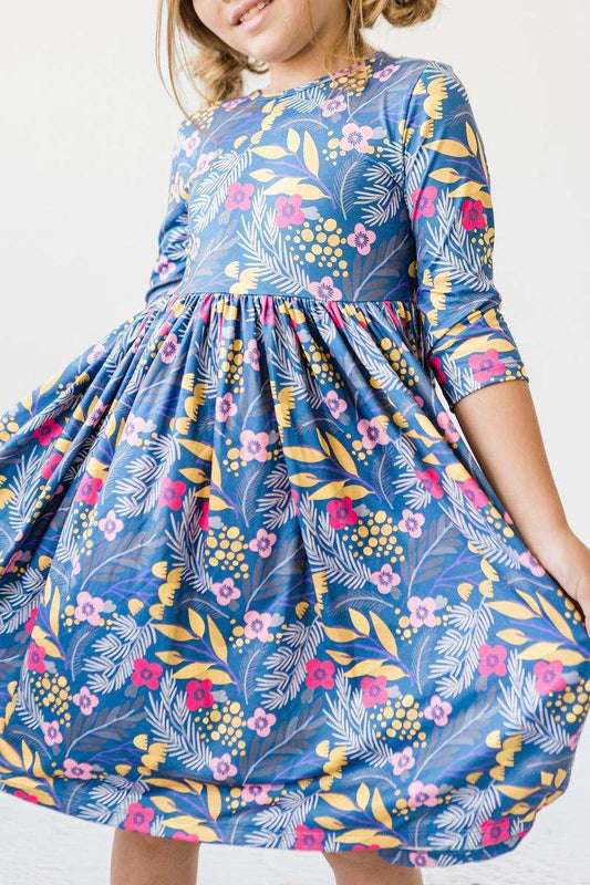 Flora 3/4 Sleeve Pocket Twirl Dress - Mila & Rose ® - Flyclothing LLC