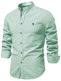 Men's Full Size Button Down Embroidered Shirt Plus Size - Trendsi - Flyclothing LLC