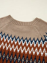 Color Block Crew Neck Sweater - Trendsi - Flyclothing LLC