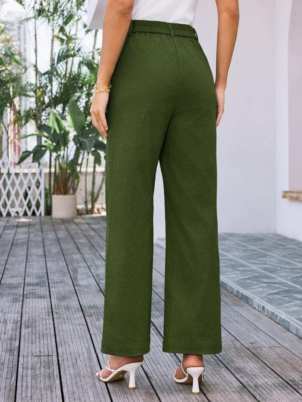 High Waist Wide Leg Pants - Trendsi - Flyclothing LLC
