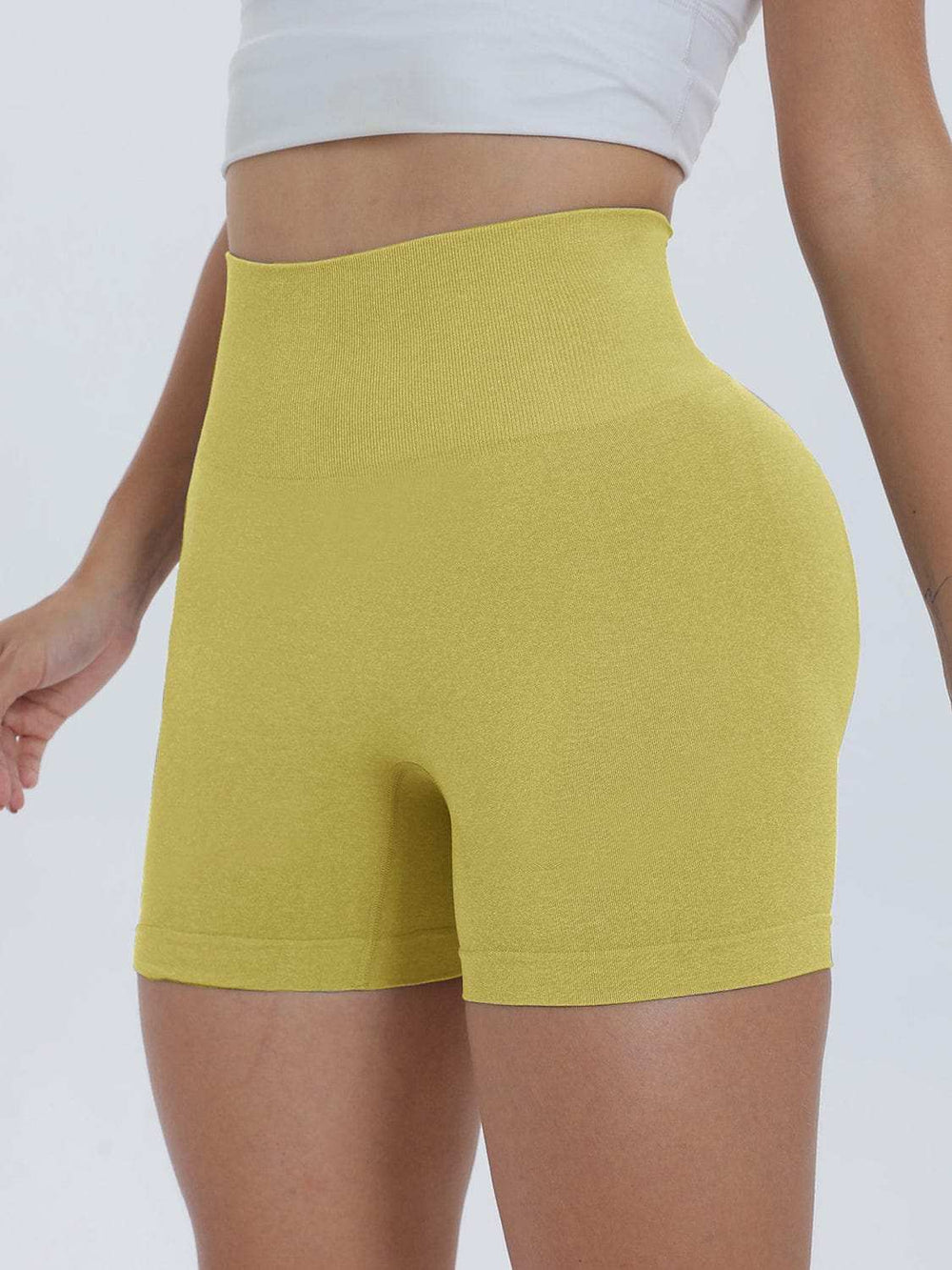 High Waist Active Shorts - Trendsi - Flyclothing LLC