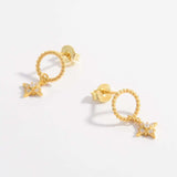 925 Sterling Silver Zircon Dangle Earrings - Trendsi - Flyclothing LLC