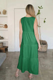 V-Neck Sleeveless Midi Tiered Dress - Trendsi - Flyclothing LLC