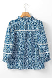 Printed Mock Neck Long Sleeve Blouse - Trendsi - Flyclothing LLC