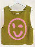 Smiley Round Neck Sweater Vest - Trendsi - Flyclothing LLC