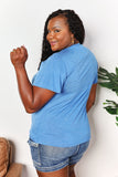 Double Take Ruched V-Neck Short Sleeve T-Shirt - Trendsi