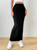 Slit Maxi Wrap Skirt - Trendsi