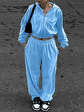 Zip Up Hoodie and Pocketed Pants Set - Trendsi - Flyclothing LLC