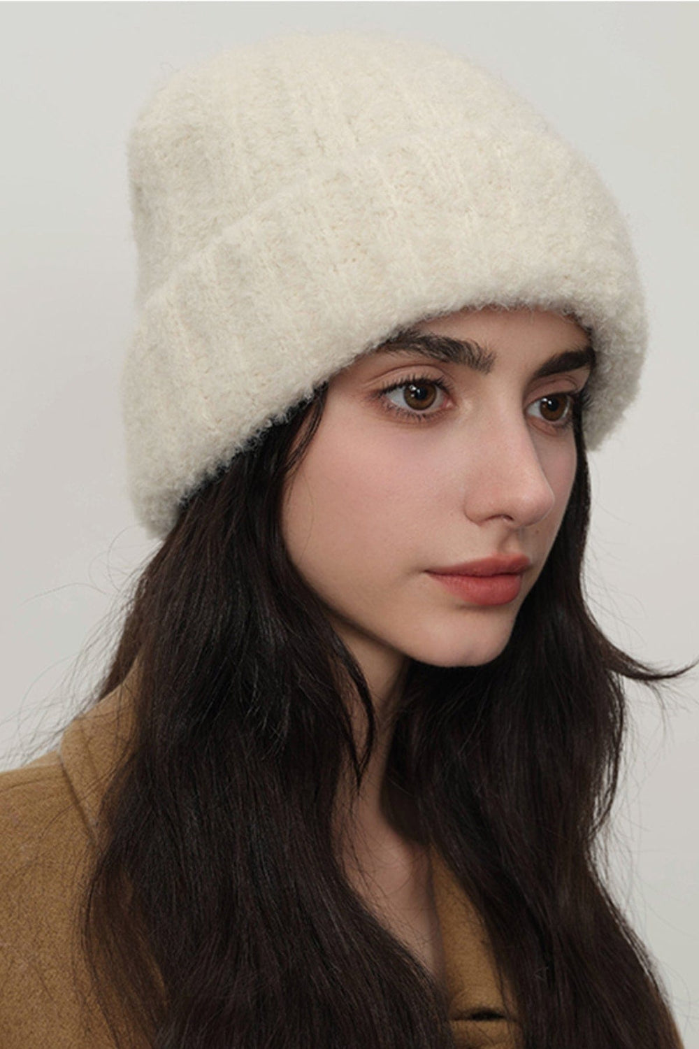 Solid Color Thermal Knit Hat - Trendsi