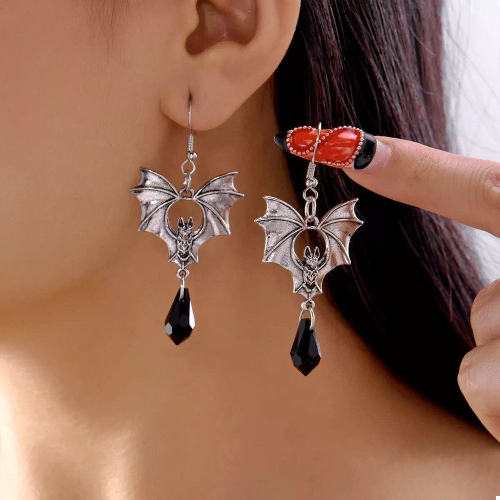 Gothic Bat Drop Earrings - Trendsi - Flyclothing LLC