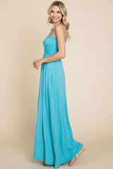Culture Code Full Size Smocked Cami Maxi Dress with Pockets - Trendsi