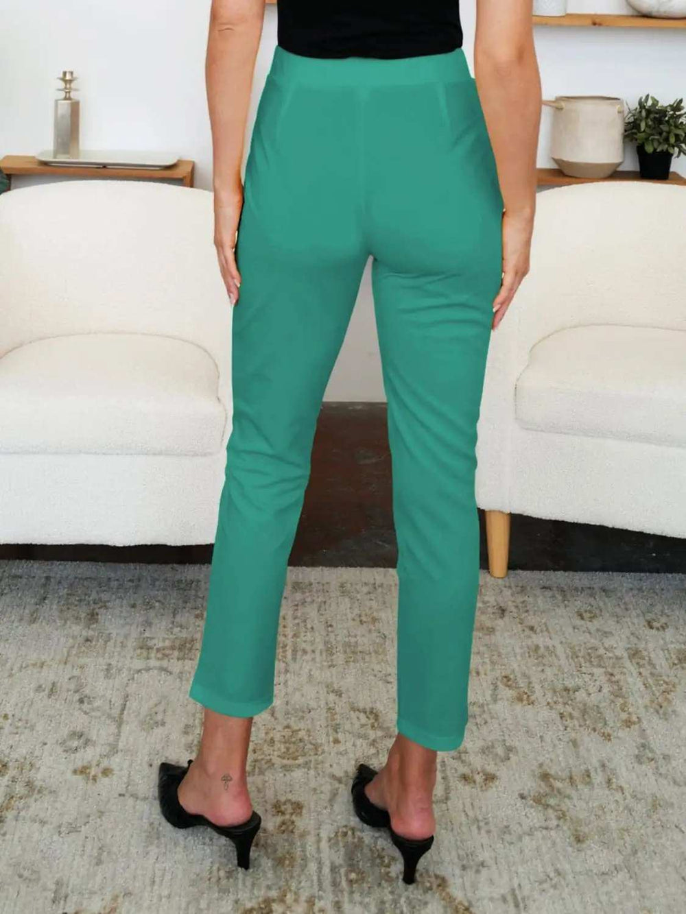 FAM-FAM Pocketed High Waist Skinny Pants - Trendsi - Flyclothing LLC